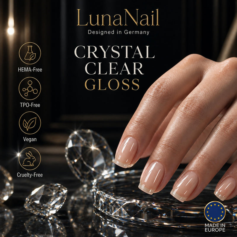 High-gloss finish with LunaNail gel top coat