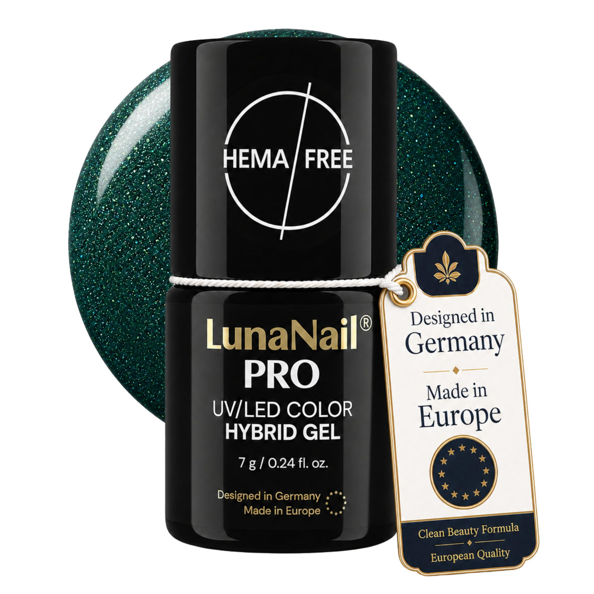 Gel Couleur: HEMA-Free & TPO-Free Gel Polish Norway Aurora Green Glitter